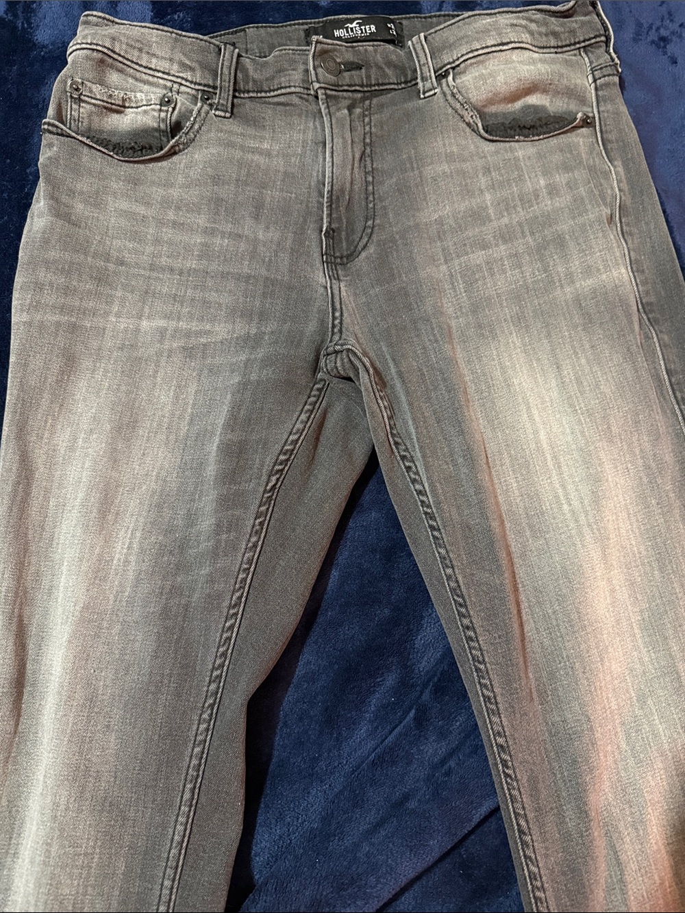 Hollister Men's Washed Gray Slim Straight Jeans 32/30